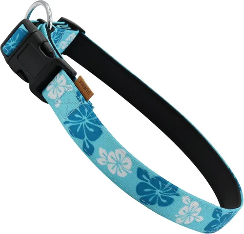 Miniatura 35 de Collar de perro, bonito patrón floral, collar suave y ajustable con hebilla de liberación rápida (S (cuello 11-18 pulgadas, ancho 5/8 pulgadas)