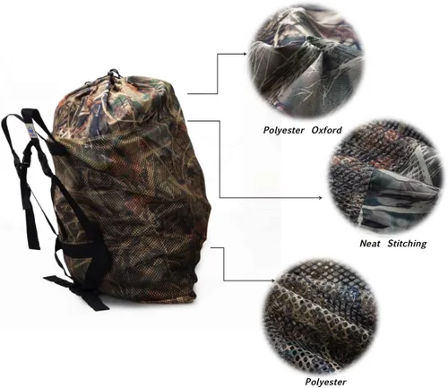 Miniatura 3 de Bolsa de malla para caza de aves acuáticas de pato ganso pavo, con correas ajustables