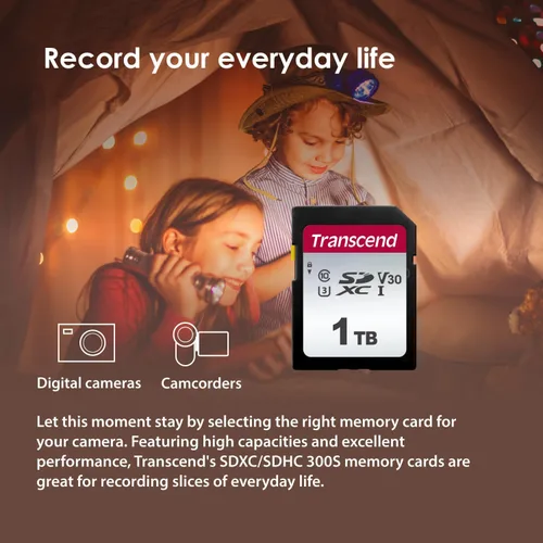 Miniatura 2 de Transcend SDC300S Tarjeta SD SDXC de 128 GB, compatible con cámaras DSLR, cámaras digitales, cámaras de rastro, videocámara, hasta 100 MB/s, UHS-I