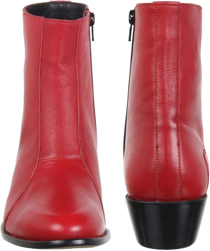 Miniatura 8 de LIBERTYZENO Botas de vestir retro de tobillo alto para hombre con estampado de serpiente y cuero liso para Navidad