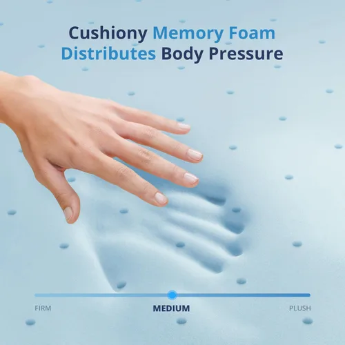 Miniatura 4 de EGOHOME - Cubrecolchón de espuma viscoelástica Queen de 4 pulgadas, con gel refrescante y almohadilla para aliviar la presión en una caja, artículos