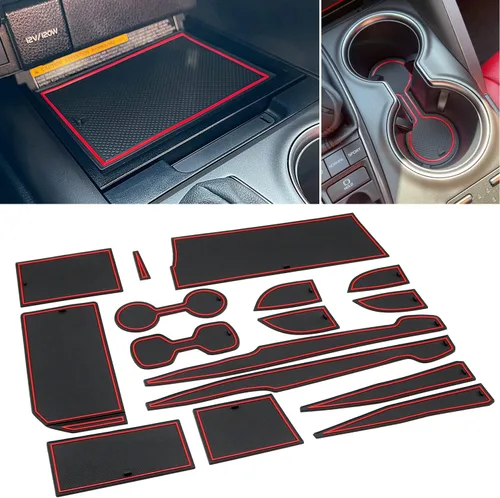 Miniatura 8 de Para Toyota Camry Accessories 2018 2019 2020 2021 2022 2023 2024 Inserto de portavasos personalizado, organizador de consola central, tapete de Negro