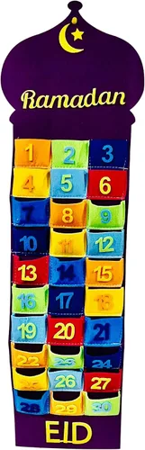 Miniatura 10 de Calendario de cuenta regresiva de Ramadán para niños, calendario islámico, festivo, decoración del hogar, calendario de Adviento de Ramadán Mubarak