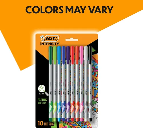 Miniatura 2 de BIC Rotuladores Intensity Fineliner de punta media (0.028 in), colores surtidos, aplicación suave, 10