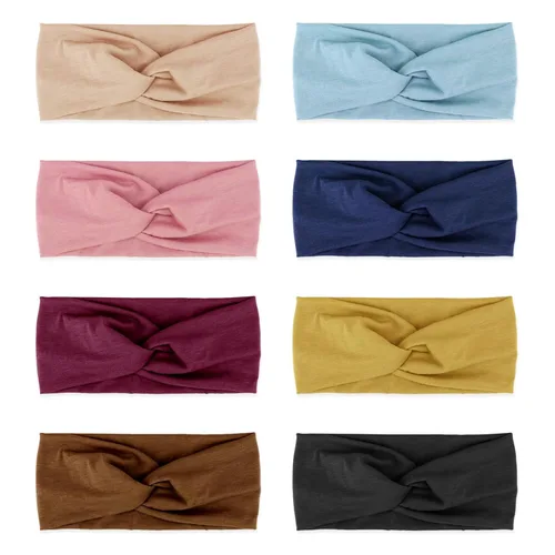 Miniatura 39 de DRESHOW Paquete de 8 diademas anudadas para mujer, con tiras cruzadas, antideslizantes, bohemias, trenzadas, accesorios para el cabello
