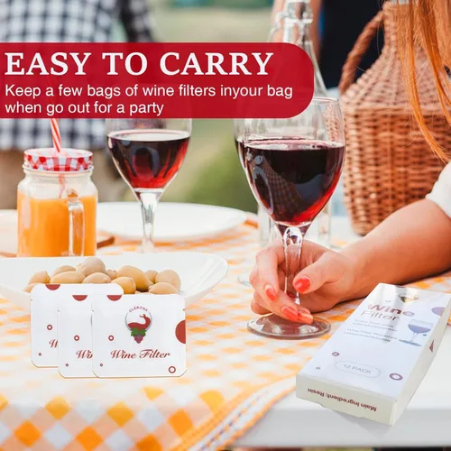 Miniatura 6 de Filtros de vino – Paquete de 12 purificadores de vino que elimina histaminas y sulfitos, puede reducir y aliviar alergias y sensibilidades al vino