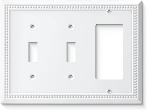 Miniatura 27 de Henne Bery Sunken Pearls - Placa de interruptor/placa de pared y cubierta de salida (decorador individual, 2 unidades, negro mate)