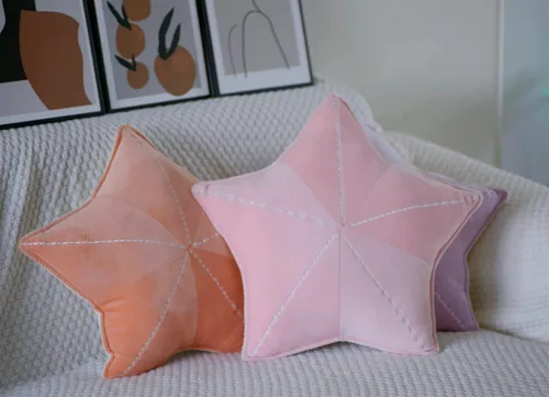 Miniatura 3 de Almohada de suelo de concha de estrella de mar para sofá, almohada de lectura para automóvil (rosa claro, 19.6 pulgadas)