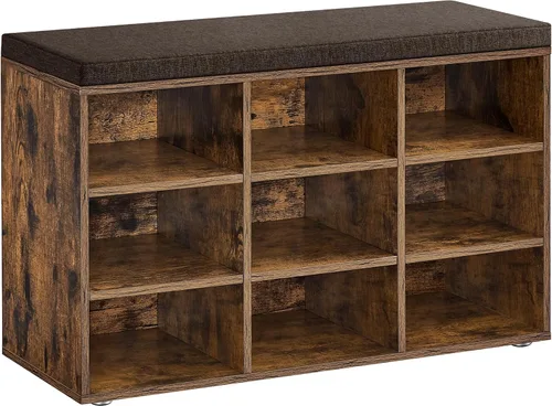 Miniatura 21 de VASAGLE - Colección CUSTOS - Banco para zapatos, banco de almacenamiento con asiento acolchado, banco de entrada con 10 compartimentos