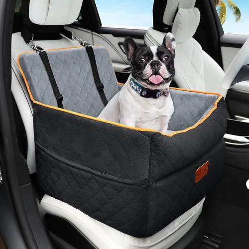HEGGCOOE Asiento de automóvil para perros pequeños, asientos elevadores de espuma viscoelástica para perros con cojín grueso para perros medianos de