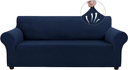 Miniatura 10 de Asnomy Fundas de sofá para sofá de 2 cojines, fundas elásticas para sofá biplaza, protector de mascotas, fundas de muebles para perros y gatos, tela