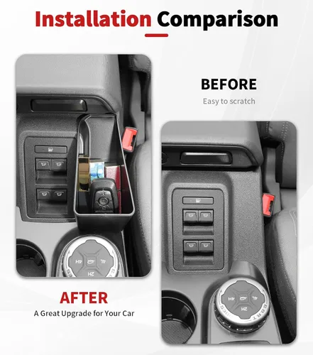 Miniatura 4 de JWWY Interior Storage Organizer Kit for 2021-2026 Ford Bronco 4-Door, Center Console Gear Shift Armrest & Door Grab Handle Storage Tray Bin
