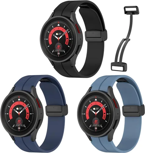 Miniatura 19 de Correa deportiva de silicona para Galaxy Watch 5 Pro de 1.772 pulgadas, sin huecos, compatible con Galaxy Watch 7, 6, 5, 4, correa de repuesto
