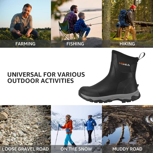 Miniatura 5 de HISEA Excursion Pro - Botas de goma para mujer, impermeables, aisladas, antideslizantes, para exteriores