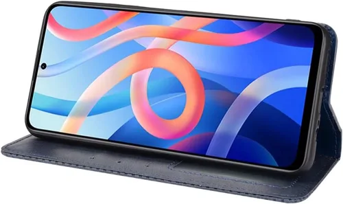Miniatura 5 de Jielangxin Keji Funda para Xiaomi Poco M4 Pro, Funda para Xiaomi Redmi Note 11/Poco M4 Pro 5G 21091116AG Funda de cuero PU Flip Cover Azul