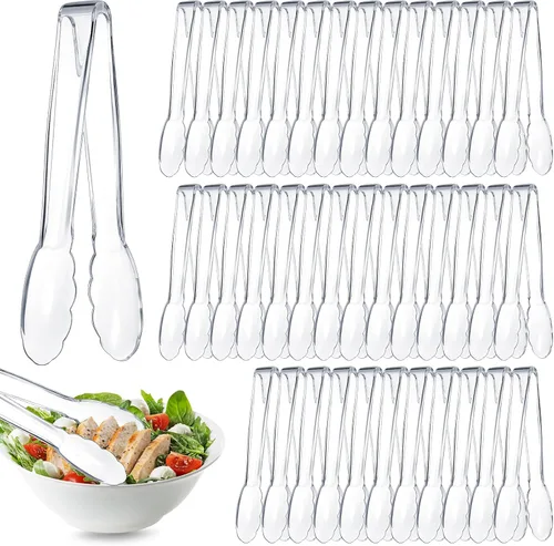 Tessco for you 50 pinzas de plástico para servir a granel, pinzas desechables de plástico de 9 pulgadas, pinzas de ensalada resistentes para cocina,
