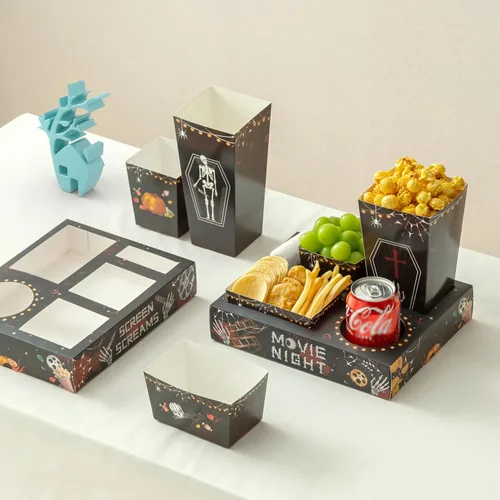 Miniatura 11 de Baffect Bandejas de aperitivos de noche de película 100 piezas Incluyen 20 bandejas de noche de película, 20 cajas de palomitas de maíz, 20
