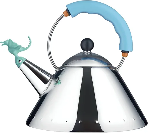 Miniatura 6 de Alessi Tea Rex - Hervidor de agua con mango y silbato en forma de dragón, acero inoxidable, negro