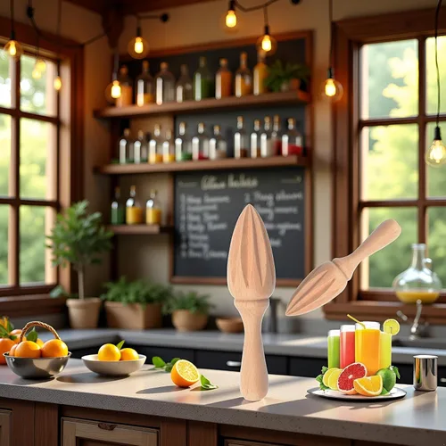 Miniatura 7 de Exprimidor de cítricos de madera – Escariador manual de mano de limón/naranja Herramienta exprimidora de frutas portátil para el hogar, cafetería