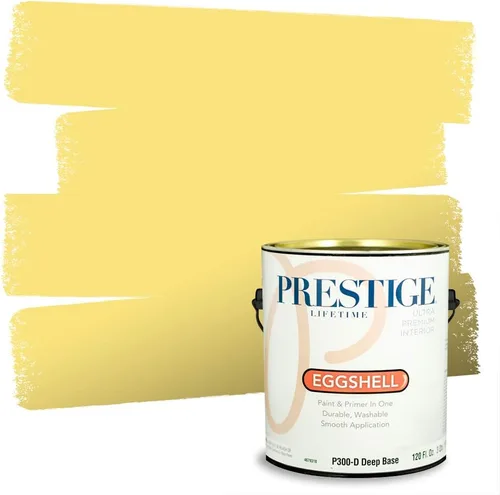 Miniatura 186 de PRESTIGE Pinturas Pintura Exterior e Imprimación En Uno, 1 Galón, Satinado, Pareja Comparable de Benjamin Moore* Amarillo* 320BM-PCM