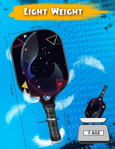 Miniatura 3 de Carbon Fiber Pickleball Paddles Set of 2, USAPA Approved T700 Raw Carbon Face, Lightweight 7.5oz Honeycomb Core Pickle Ball Rackets, High Spin, 2