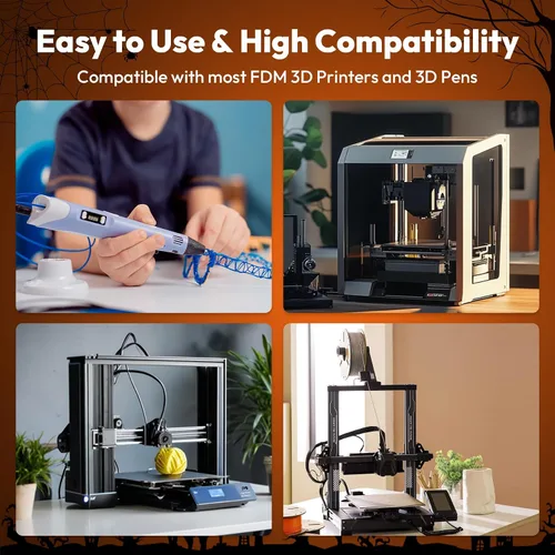 Miniatura 7 de AMOLEN Paquete de filamento PLA de seda para impresora 3D de 4.4 lbs, paquete de ácido poliláctico de doble color de 0.069 in, filamento PLA