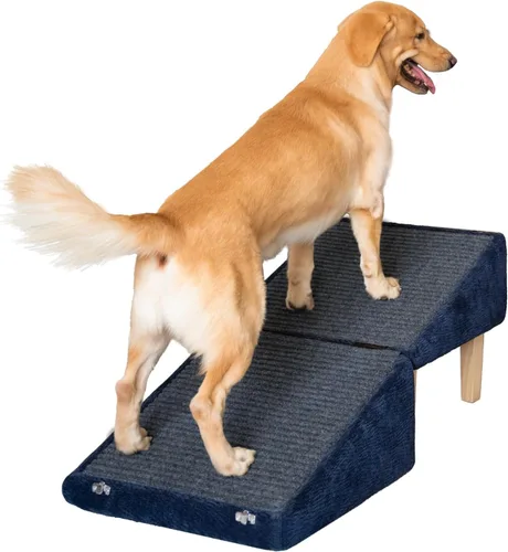 Miniatura 11 de Rampa para perros 3 en 1 con almacenamiento – Escaleras para mascotas para perros y gatos, suave para las articulaciones de mascotas mayores