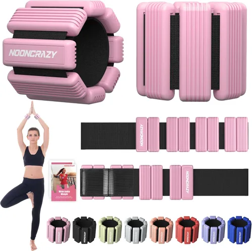 Pilates - Pesas de tobillo y muñeca para mujer, juego de 2 pesas portátiles y fuertes para brazos y piernas (1 libra/2.2 libras cada una), pesas de