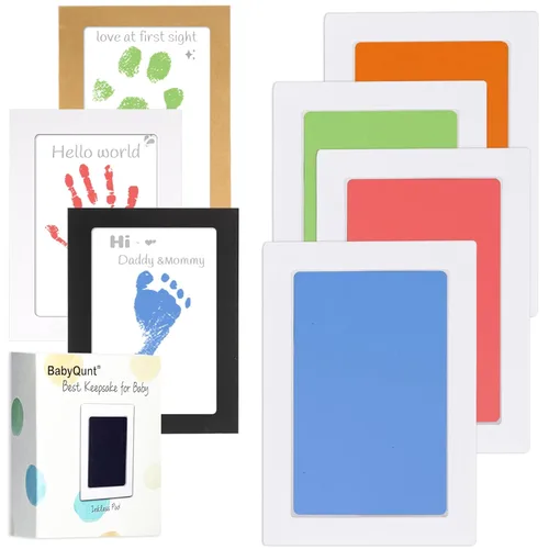 Miniatura 8 de Kit de manos y huellas de bebé sin tinta, kit de almohadilla de tinta de tacto limpio, sello de pie de mano para bebé, paquete de 4 almohadillas