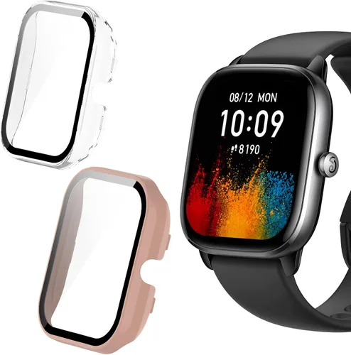 Miniatura 12 de Lamshaw Funda compatible con Amazfit GTS 4 Mini, carcasa protectora de policarbonato duro con protector de pantalla de vidrio templado compatible
