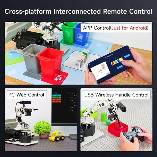 Miniatura 9 de Yahboom 6DOF Kit de brazo robótico de programación 3D, agarre adaptativo 3D, inteligencia incorporada, modelo de IA grande para ingenieros mecánicos