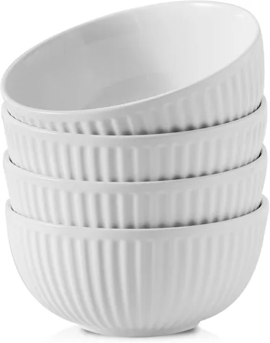Miniatura 13 de HASENSE Juego de 3 cuencos pequeños de mezcla, cuencos de porcelana acanalados negros de 1.5/1/0.5 cuartos de galón para cocina, cocción, horneado
