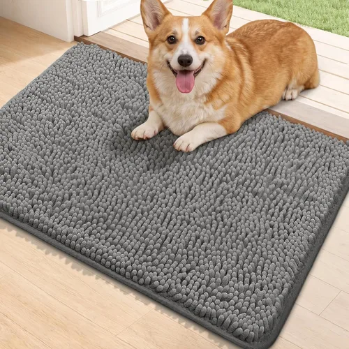 Miniatura 27 de Bcoimo Tapete súper absorbente para puerta de perro, 30 x 20 pulgadas, tapete antideslizante para patas fangosas, alfombras para mascotas para patas