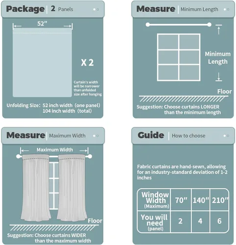 Miniatura 6 de BGment Cortinas blancas puras de 63 pulgadas de largo, juego de 2 paneles para dormitorio, pestañas traseras, aspecto de lino grueso, arpillera