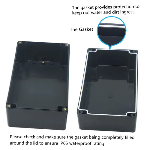 Miniatura 4 de Zulkit Project Box - Caja de conexiones IP65, impermeable, para exteriores, caja eléctrica de plástico ABS, caja electrónica, color negro, 7.9 x 4.7