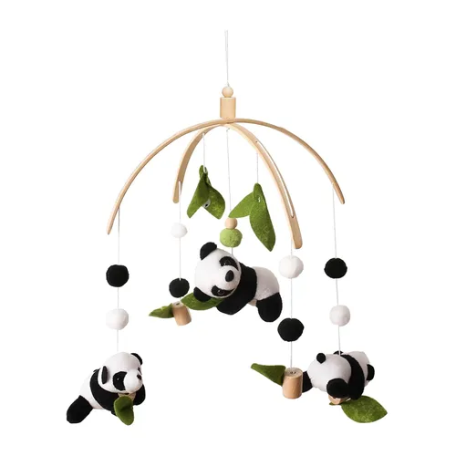 Móvil de bebé para cuna, decoración móvil de guardería, decoración de panda para bebé, móvil suave para niño, niña