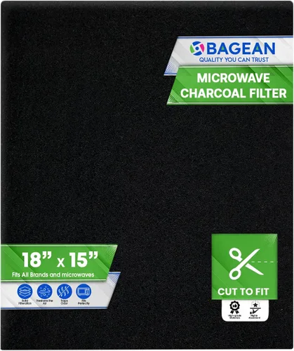 Filtro de repuesto para microondas cortado a medida, filtro de carbón activado de 18 x 15 pulgadas para Samsung GE, LG, Frigidaire, Whirlpool y más,