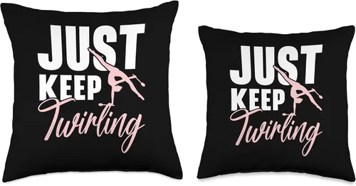Miniatura 3 de Just Keep Twirling Baton Twirler Baton Twirling Throw Pillow
