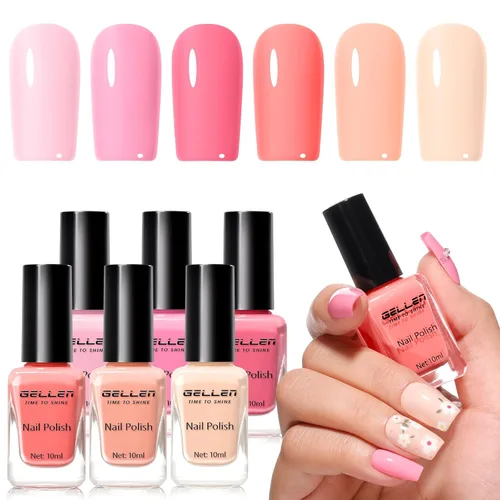 Miniatura 40 de GELLEN Juego de Esmalte de Uñas en 4 Colores Negro, Blanco, Gris & Base y Capa Superior, Esmalte de Uñas de Tendencia Otoño/Invierno Negro, Blanco