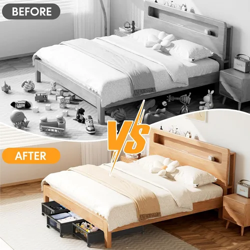 Miniatura 6 de Almacenamiento Debajo de la Cama con Ruedas, 1 Paquete Contenedores de Almacenamiento Debajo de la Cama, Almacenamiento de Zapatos Debajo de la Cama