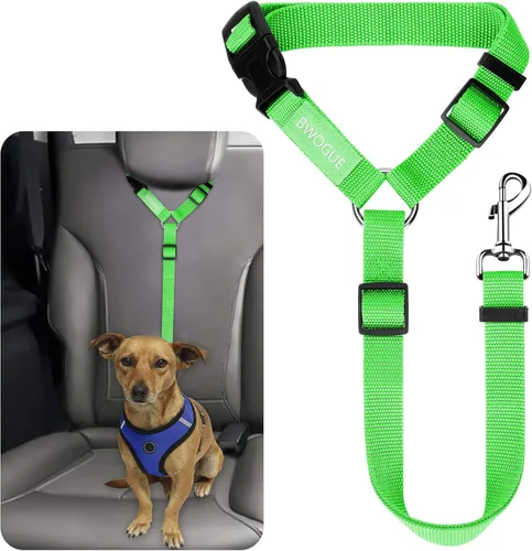 Miniatura 29 de BWOGUE Arnés de cinturón de seguridad para mascotas, cinturón de seguridad ajustable para reposacabezas de coche, arnés de cinturón de seguridad