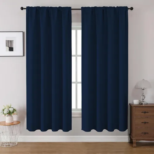Miniatura 42 de CUCRAF Cortinas opacas de 45 pulgadas de largo, juego de 2 paneles para dormitorio, bolsillo para cortinero, cortinas de oscurecimiento