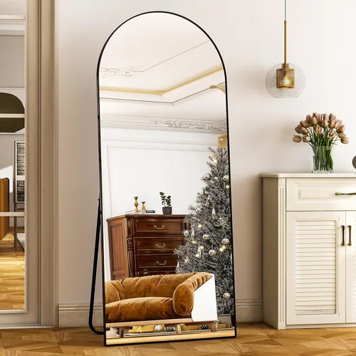 Miniatura 10 de HARRITPURE Espejo Arqueado de Cuerpo Entero - 64"x21" Espejo Grande de Pie, Espejos de Vestir con Marco de Aluminio con Soporte para Dormitorio/Sala