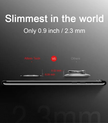 Miniatura 2 de El soporte de anillo de teléfono más delgado del mundo, Attom Tech Tomorotec soporte ultra delgado para anillo de teléfono celular para montaje Rosa