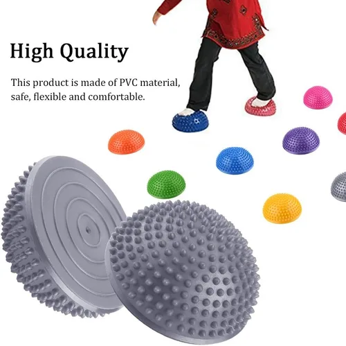 Miniatura 3 de VGEBY Bola de masaje semicírculo, masaje de pies, media bola, equilibrio, kit de puntas para tejido profundo (color plateado)