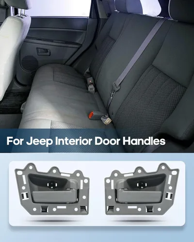 Miniatura 6 de ECCPP Manijas de puerta interior interior interior trasera lado del conductor para 2005-2011 para Jeep Grand para Cherokee Gray (2 unidades)