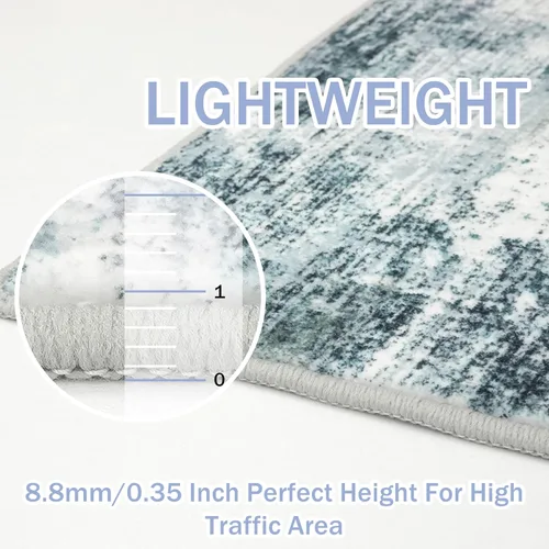 Miniatura 338 de IOHOUZE Alfombra abstracta lavable de 3 x 12 pies para pasillos, antideslizante para cocina, camino de entrada de lana sintética para interiores