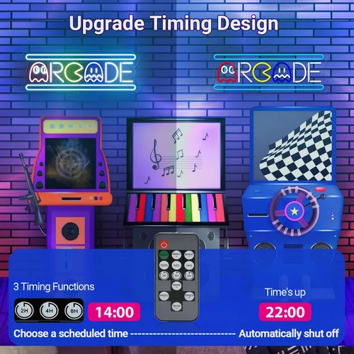 Miniatura 4 de Letrero de neón de arcade, retro fantasma, juego de arcade, letrero de luz de neón LED, regulable, lámpara nocturna 3D hecha a mano