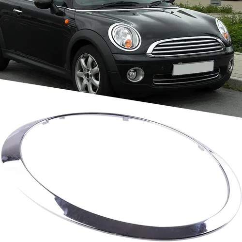 Miniatura 10 de Cromo conductor lado izquierdo faro Trim anillo biselCompatible con Mini Cooper 2007-2014 R56 R56 R57 R58 R59
