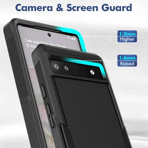 Miniatura 7 de Oumida Funda para Google Pixel 6A, funda de teléfono Dual Guard Pixel 6A, carcasa rígida de silicona híbrida a prueba de golpes, funda protectora